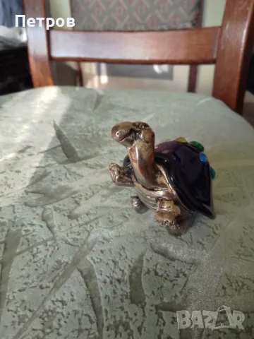 костенурка фигурка посребрена италия, снимка 6 - Фигурки - 47712360