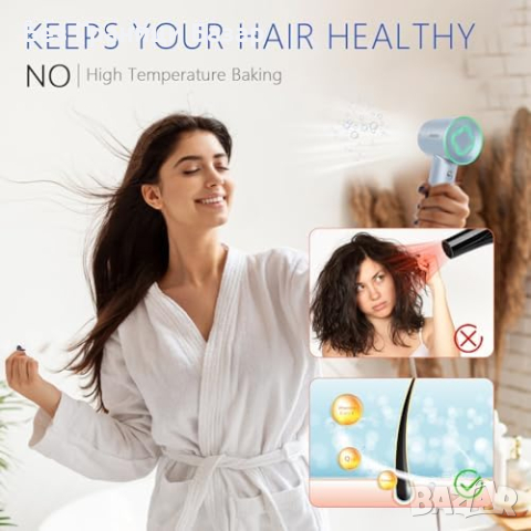 Нов Професионален Бързосушещ Сешоар 110000 об/мин Тих и Мощен, снимка 3 - Сешоари - 44571320