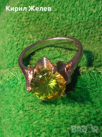 НЕЖЕН ФЛОРАЛЕН с БЯЛА ПОЗЛАТА ФЛОРАЛЕН ПРЪСТЕН с БЛЕСТЯЩ ФАСЕТИРАН ОЛИВИН 39817, снимка 13 - Пръстени - 47123257