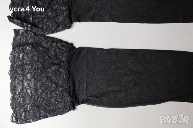 Glamour 20 den (38-40) нови черни луксозни силиконови чорапи с широка дантела, снимка 9 - Бельо - 52871096