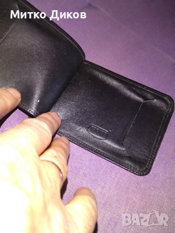 Ягуар марково калъвче естествена кожа за карти документи две прегради 110х80мм, снимка 3 - Портфейли, портмонета - 40487283