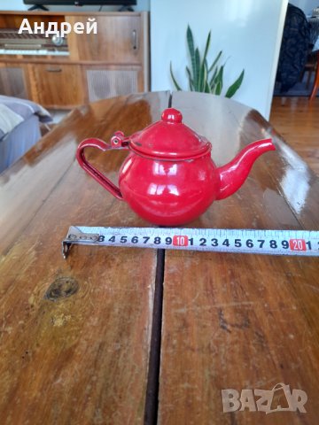 Стар емайлиран чайник #14, снимка 3 - Антикварни и старинни предмети - 35262085