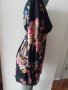Черна копринена рокля на цветя, снимка 3