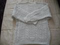 Бяла ръчно плетена блуза с дълъг ръкав, снимка 2
