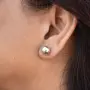 Сребърни обеци топчета 1 см, снимка 4