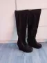 Високи, велурени, дамски ботуши, снимка 5