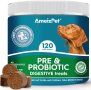 AmeizPet Пробиотици за кучета за здраве на червата, натурални бисквити - 120 меки лакомства 