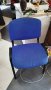Стол - посетителски офис стол текстилна дамаска синя, снимка 1 - Столове - 44331881