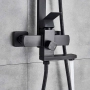 Комплект душ колона, стенен монтаж, двойно управление, керамика, 131-200 мм, черна, снимка 9