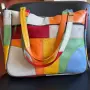 Дамска цветна чанта (Patchwork) от 100% естествена кожа, снимка 2