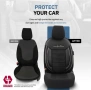 Луксозна тапицерия OTOM текстил с еко кожа COMFORT LINE Design – Черна с бял шев, снимка 10