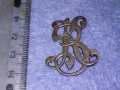 СТАРИННА АР НУВО СРЕБЪРНА АПЛИКАЦИЯ МОНОГРАМ КОКАРДА с Букви KR РЪЧНА ОРНАМЕНТИРАНА ИЗРАБОТКА 43280, снимка 12
