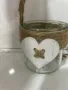 Свещник с връв и бяло  сърце  DecorCasa, снимка 7