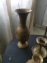 Месингови свещници и ваза, снимка 5