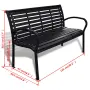vidaXL Градинска пейка, 125 см, стомана и WPC, черна, снимка 4