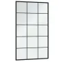 vidaXL Огледало за стена, черно, 100x60 см, метал, снимка 3