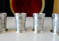 Ракиени чаши от калай с три романтични картини. 