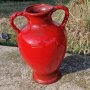 Немска изящна ръчно изработена и оцветена керамична ваза делва, снимка 3