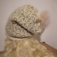 Нова шапка Вълна+Ангора с помпон дамска зимна, снимка 5 - Шапки - 31362517