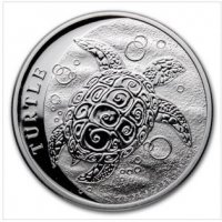 сребърна монета 1 оз 1 oz костенурка, снимка 1 - Нумизматика и бонистика - 39678161