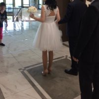 Булчинска/Сватбена рокля -  Официална/Елегантна бяла рокля, снимка 18 - Рокли - 33677693