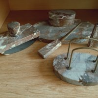 Писалищен настолен комплект изработен от минерал., снимка 5 - Антикварни и старинни предмети - 35354473