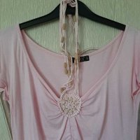 Красива розова блуза с къс ръкав , снимка 2 - Тениски - 29850912