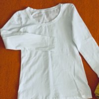 Дамска блуза Zara  памук в бяло, снимка 2 - Блузи с дълъг ръкав и пуловери - 31966552