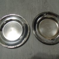 № 5009 две стари малки метални чинийки - prima NS  - печат / маркировка  - NS никелово сребро   - ди, снимка 2 - Други ценни предмети - 31567154