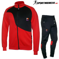 Мъжки футболен екип FC BARCELONA, черен с червено, полиестер, снимка 1 - Спортни дрехи, екипи - 44550401