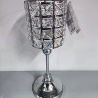 Свещник метален с кристали , снимка 1 - Декорация за дома - 44352686