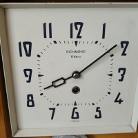 Стар стенен часовник - RICHMOND 8 days - Антика - 1975"г., снимка 6 - Антикварни и старинни предмети - 36571435