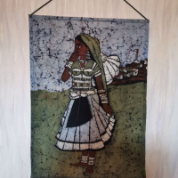 Батика върху коприна-индийска, снимка 1 - Декорация за дома - 36550208