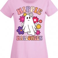 Дамска тениска Hippie Halloween,Halloween,Хелоуин,Празник,Забавление,Изненада,Обичаи,, снимка 1 - Тениски - 38146774