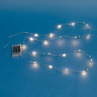 Коледни лампички със сребърни Звезди, 2.2м, Топло бяло, снимка 2 - Лед осветление - 42744090