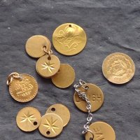 Лот малки месингови монети имитация за накит носия колекция 68361, снимка 1 - Нумизматика и бонистика - 42753234
