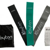 Комплект от 3 фитнес ластика в практича чанта от Kaytan спорт, снимка 1 - Фитнес уреди - 36754680