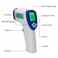 Инфрачервен медицински безконтактен термометър с LED дисплей, снимка 3 - Други стоки за дома - 30067559