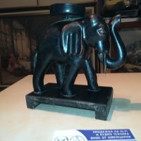 слон-свещник-внос франция-15х15х8см, снимка 3 - Антикварни и старинни предмети - 29497831