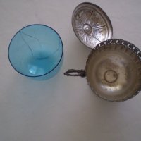 Стара захарница бонбониера  ВМФ Уникат с оригиналното стъкло  wmf, снимка 8 - Антикварни и старинни предмети - 37460864