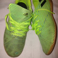 Adidas Мъжки футболни обувки за закрито Nemeziz зелени (сигнално зелени)/черни/сини (Team Roya, снимка 3 - Детски маратонки - 39042372