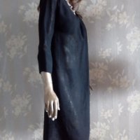 Черна рокля със 7/8 ръкав, размер - М, снимка 4 - Рокли - 31511713