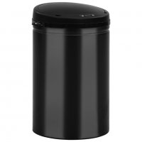 Кош за смет с автоматичен сензор 30 л въглеродна стомана черен, снимка 5 - Мопове, кофи, четки и метли - 37693321