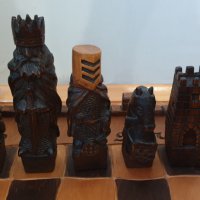 Голям стар дървен шах -ръчна изработка, снимка 6 - Антикварни и старинни предмети - 44327128