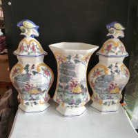 стар комплект вази японски порцелан с печат, снимка 1 - Вази - 40591310