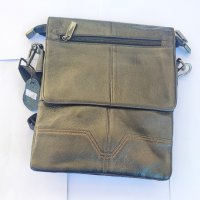 Мъжка кожена чанта с капак., снимка 3 - Чанти - 38806761