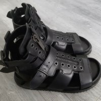 Diesel Black Gold Leather Gladiator Sandals  , снимка 2 - Сандали - 30549172