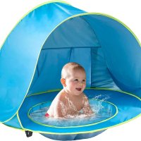 Ocean World Бебешка плажна палатка с басейн 3-48 месеца (UV защита - синя), снимка 1 - Други - 44200797