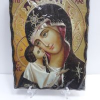 Голяма икона на Пресвета Майка Богородица Закрилница - Модел Е- ръчна изработка, снимка 3 - Икони - 37640056