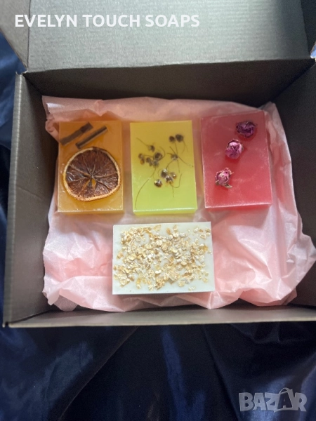 „Натурална хармония – луксозен сет ръчно изработени сапуни“, снимка 1